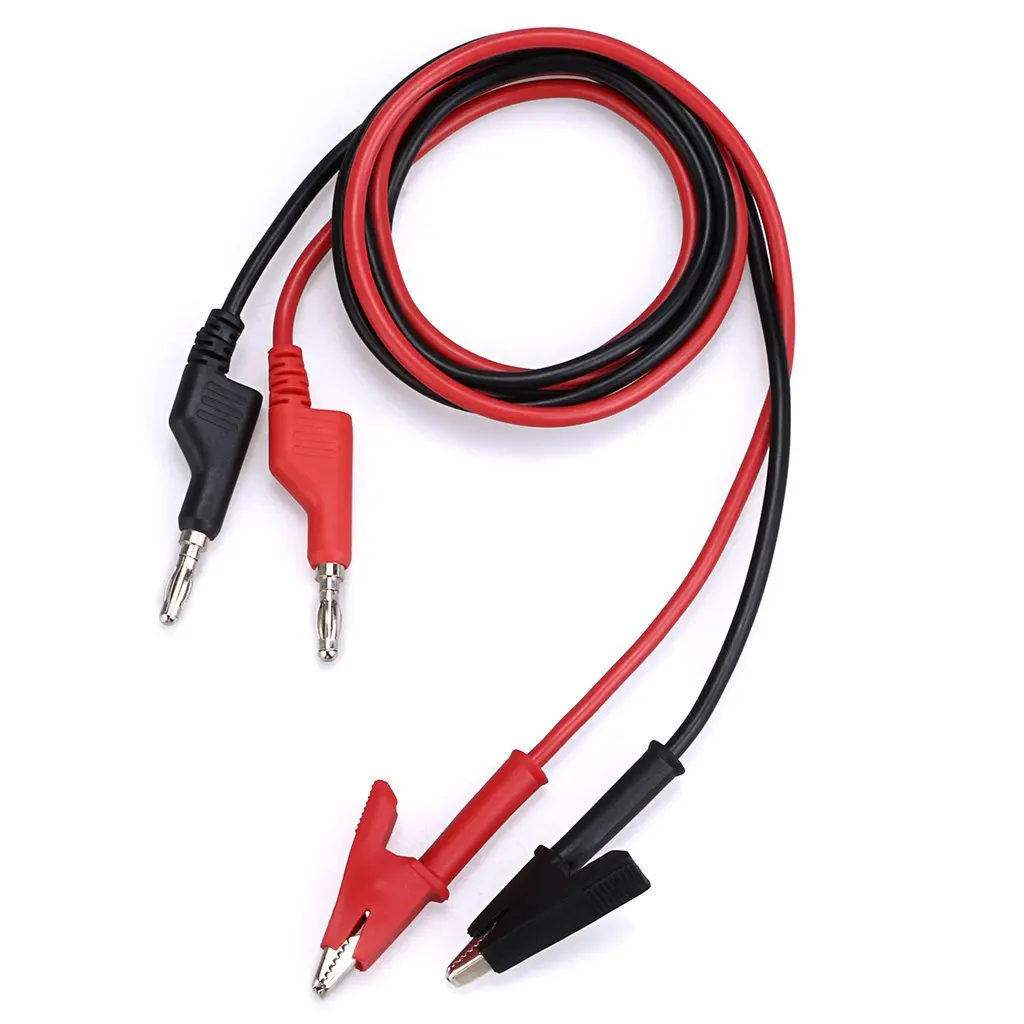 Crocodile Clip Set - 2Pcs 1M Double End Test Lead