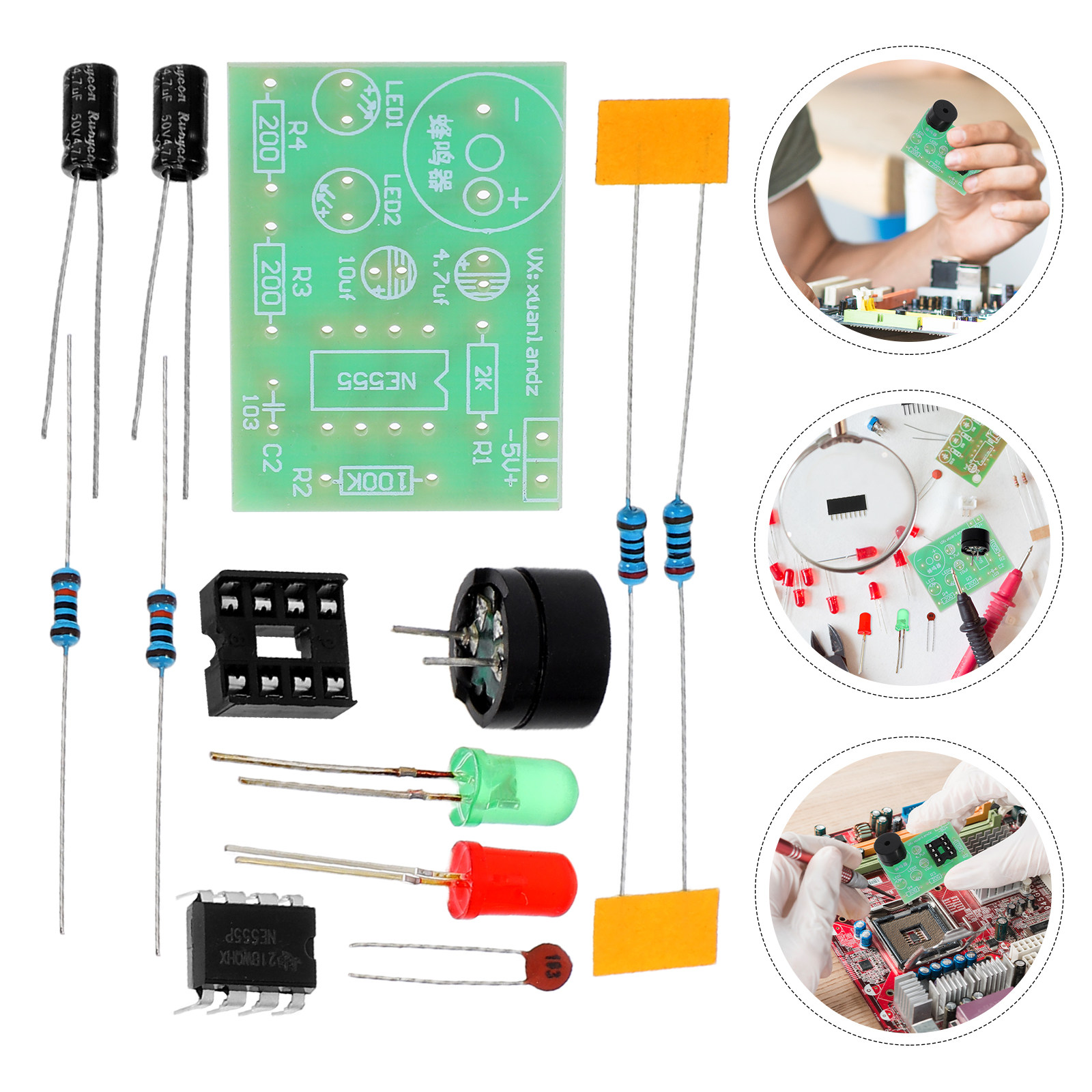 Diy For Electronics - 3Pcs Electronics Training Kit Ne555 Multivibrator