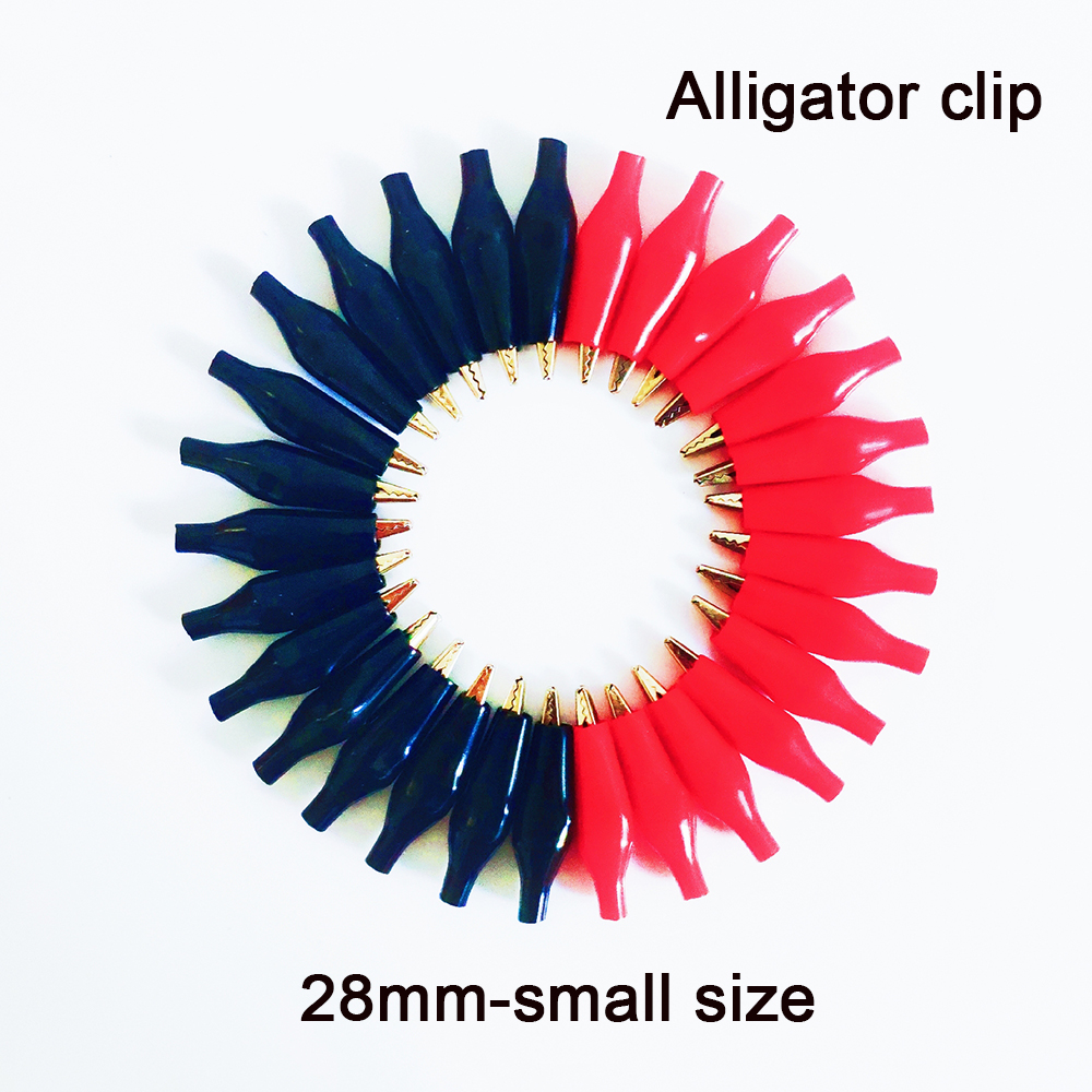 Crocodile Clip Set - 28mm Black and Red Crocodile Clip