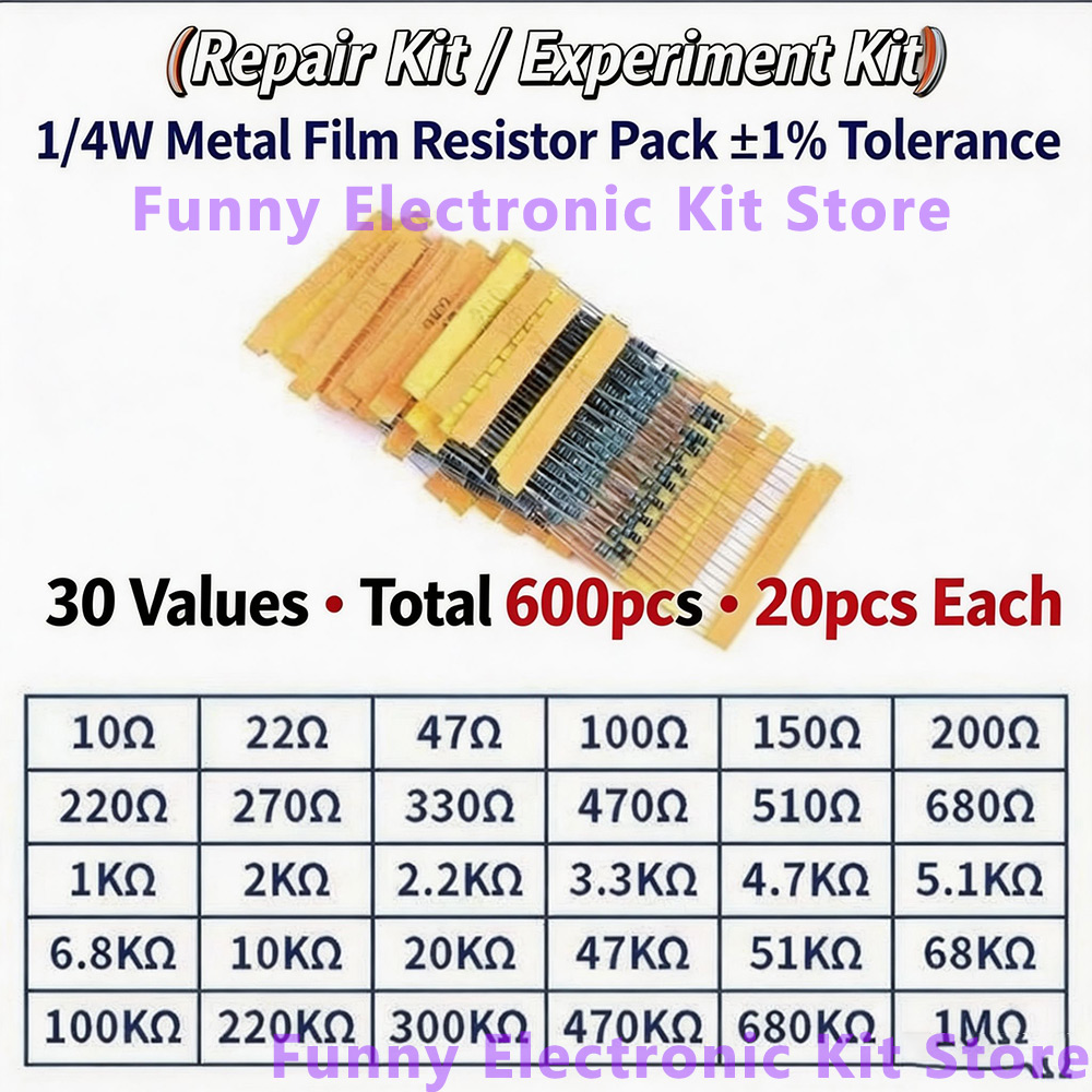 600 Pcs Assorted Metal Film Re - Resistor Kit 1 4W recensione e prezzo