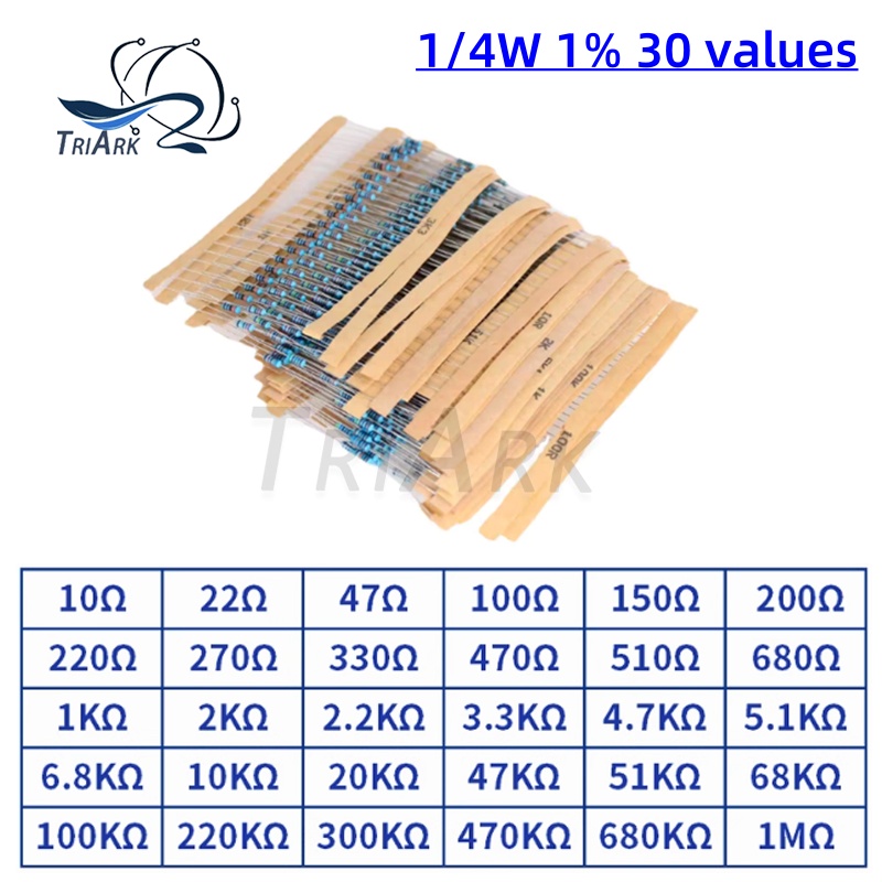 300/600/set 30 Kinds 1/4W 1% R - Resistor Kit 1 4W recensione e prezzo