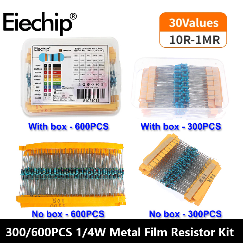 300/600pcs 1% Resistor Set Res - Resistor Kit 1 4W recensione e prezzo
