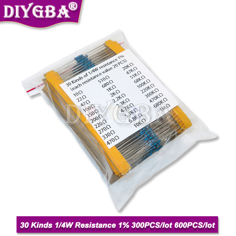 600PCS/Set 30Kinds 1/4W Resist - Resistor Kit 1 4W recensione e prezzo