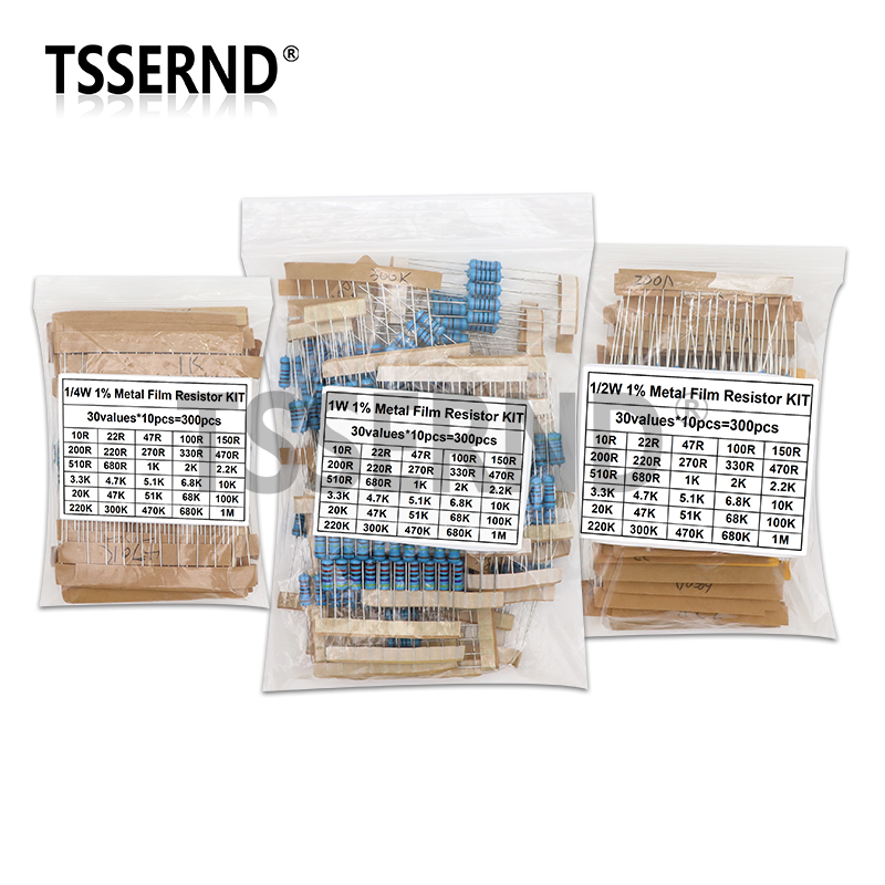 300PCS 1/4W 1/2W 1W 1% Metal F - Resistor Kit 1 4W recensione e prezzo