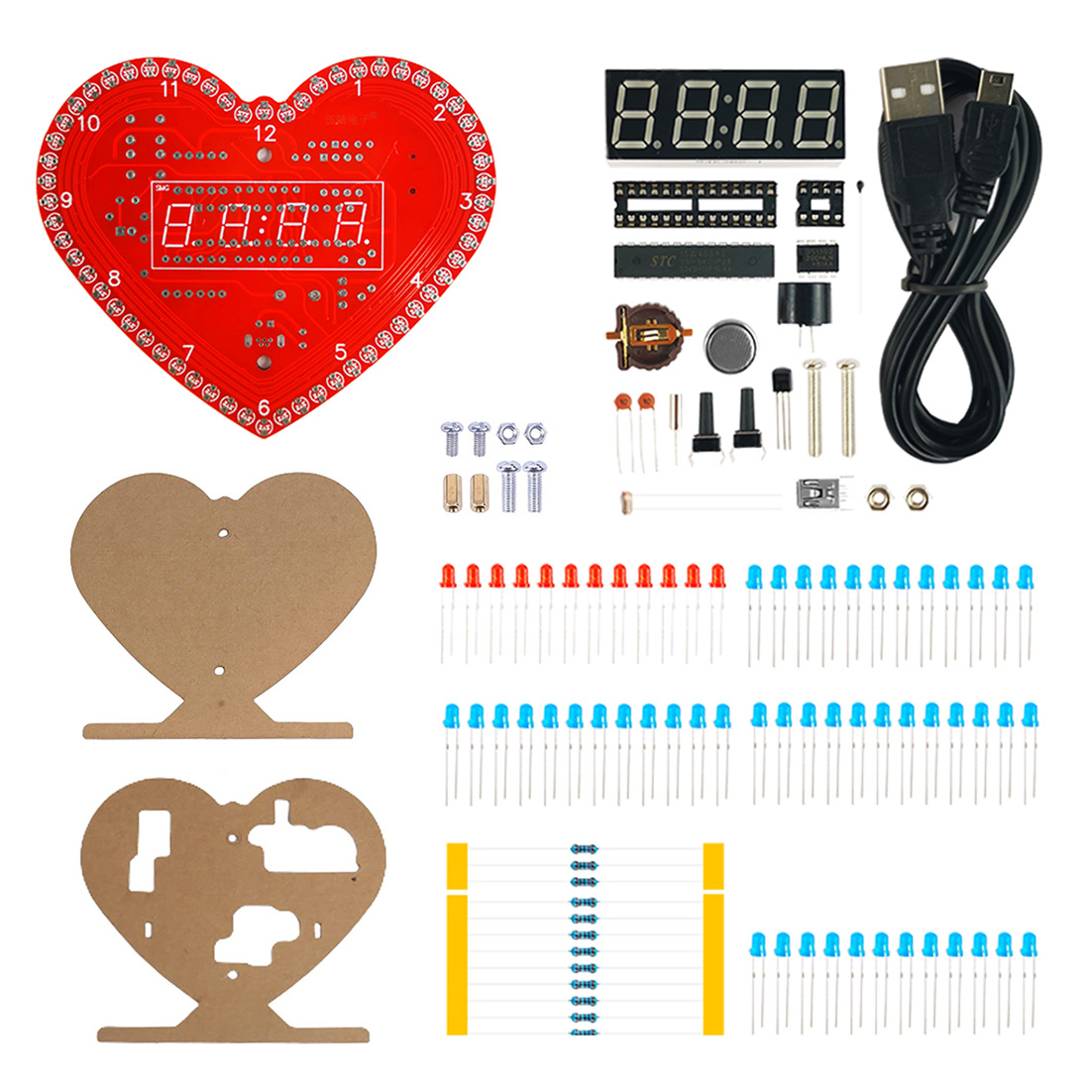 DIY Kits Heart Shaped 4-Digit  - Diy Electronics Project Kit recensione e prezzo