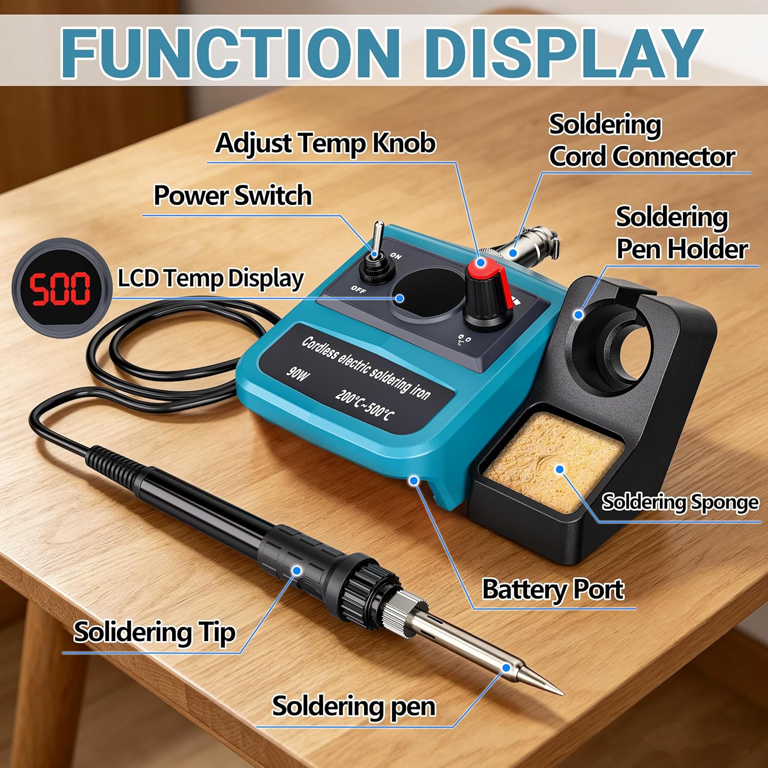 90W LED Digital Cordless Solde - Diy Electronics Tools recensione e prezzo