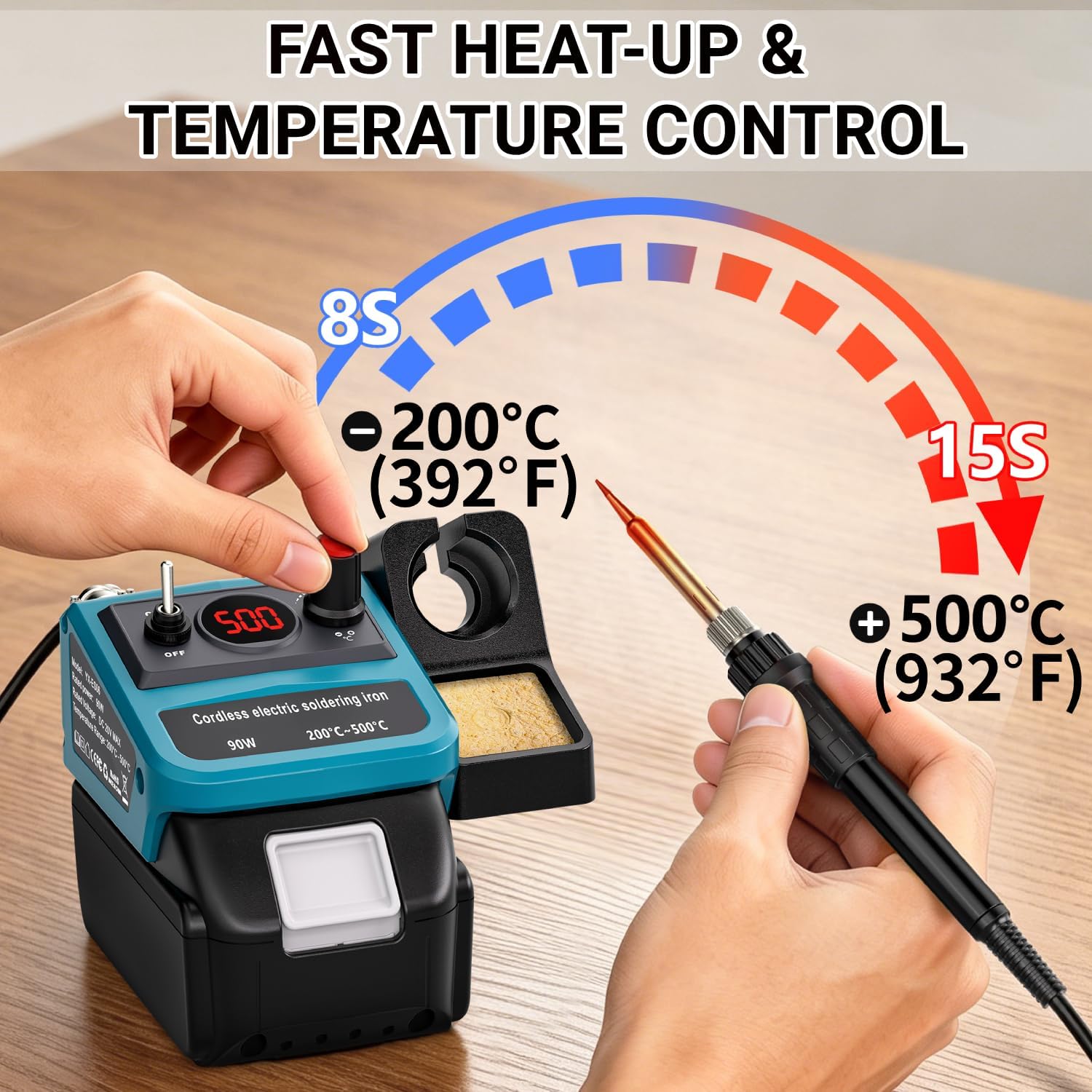 90W LED Digital Cordless Solde - Diy Electronics Tools recensione e prezzo