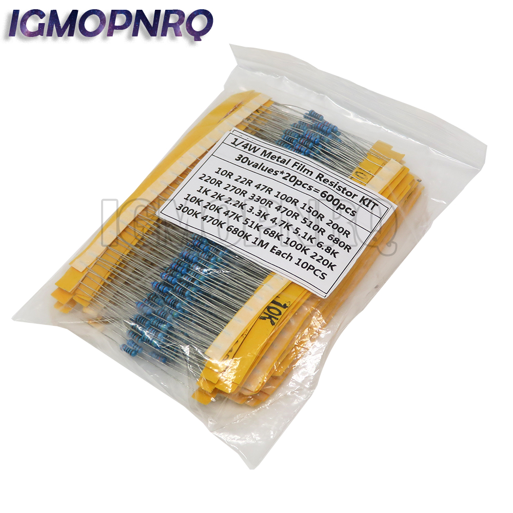 600pcs/set 30 Kinds 1/4W Resis - Resistor Kit 1 4W recensione e prezzo