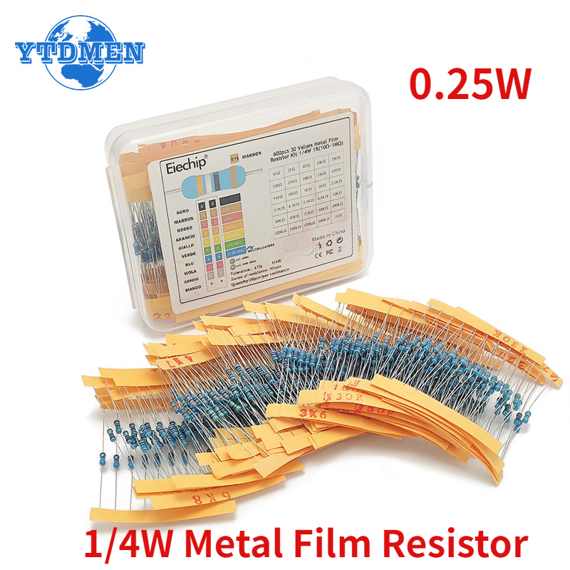 300-600PCS 1/4W Metal Film Res - Resistor Kit 1 4W recensione e prezzo
