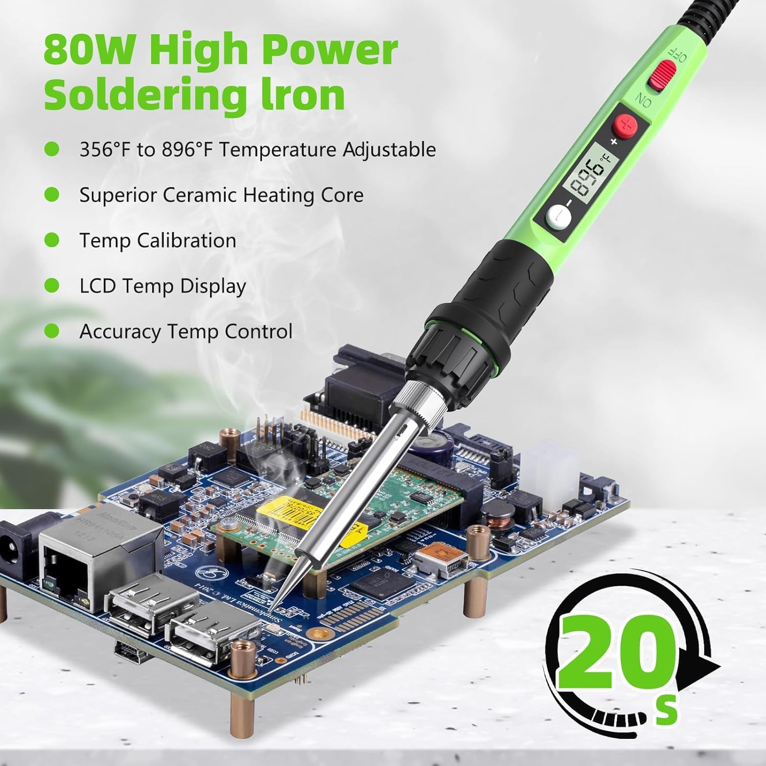80W LCD Digital Soldering Iron - Diy Electronics Tools recensione e prezzo