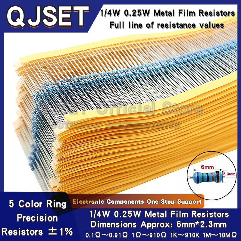 100pcs 1/4W Metal Film Resisto - Resistor Kit 1 4W recensione e prezzo