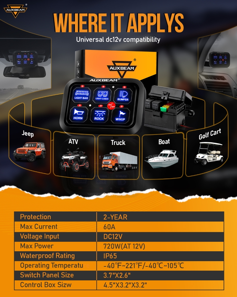 AUXBEAM 720W Universal Switch  - Diy Boat Electronics recensione e prezzo